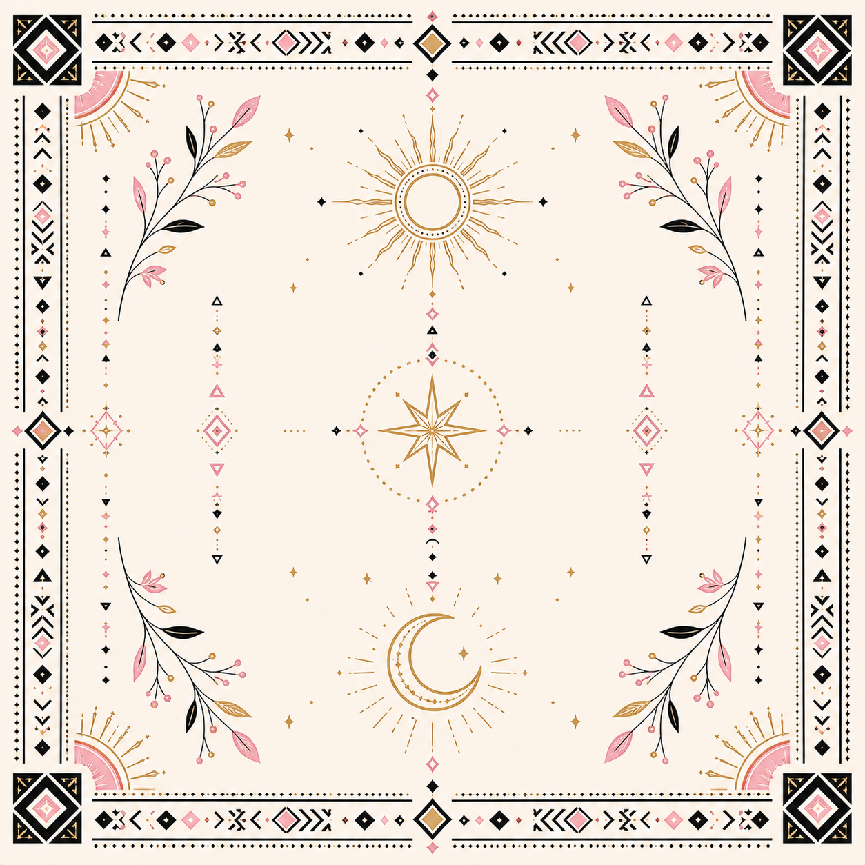 Bandana Bohème Rose Poudré – Totem Céleste