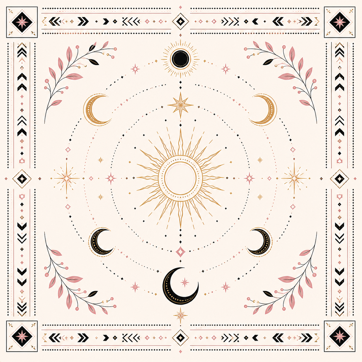 Bandana Bohème Rose – Cercle Céleste