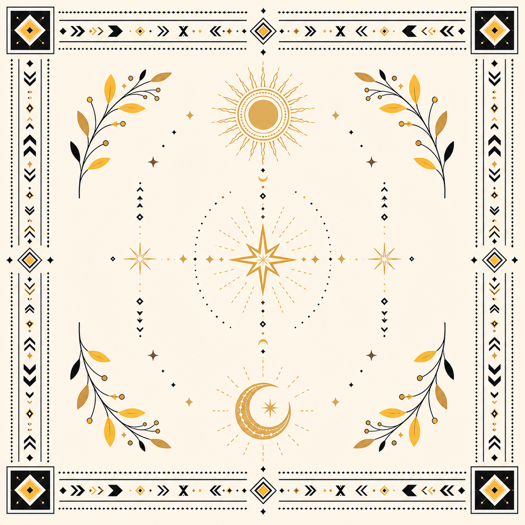 Bandana Bohème Doré – Totem Céleste